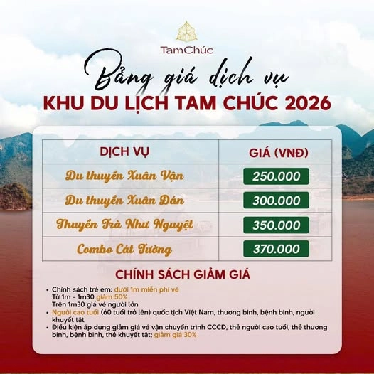 Aktuelle Ticketpreise für die Tam Chuc Pagode 2026