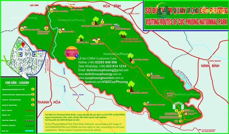Map for visiting Cuc Phuong forest